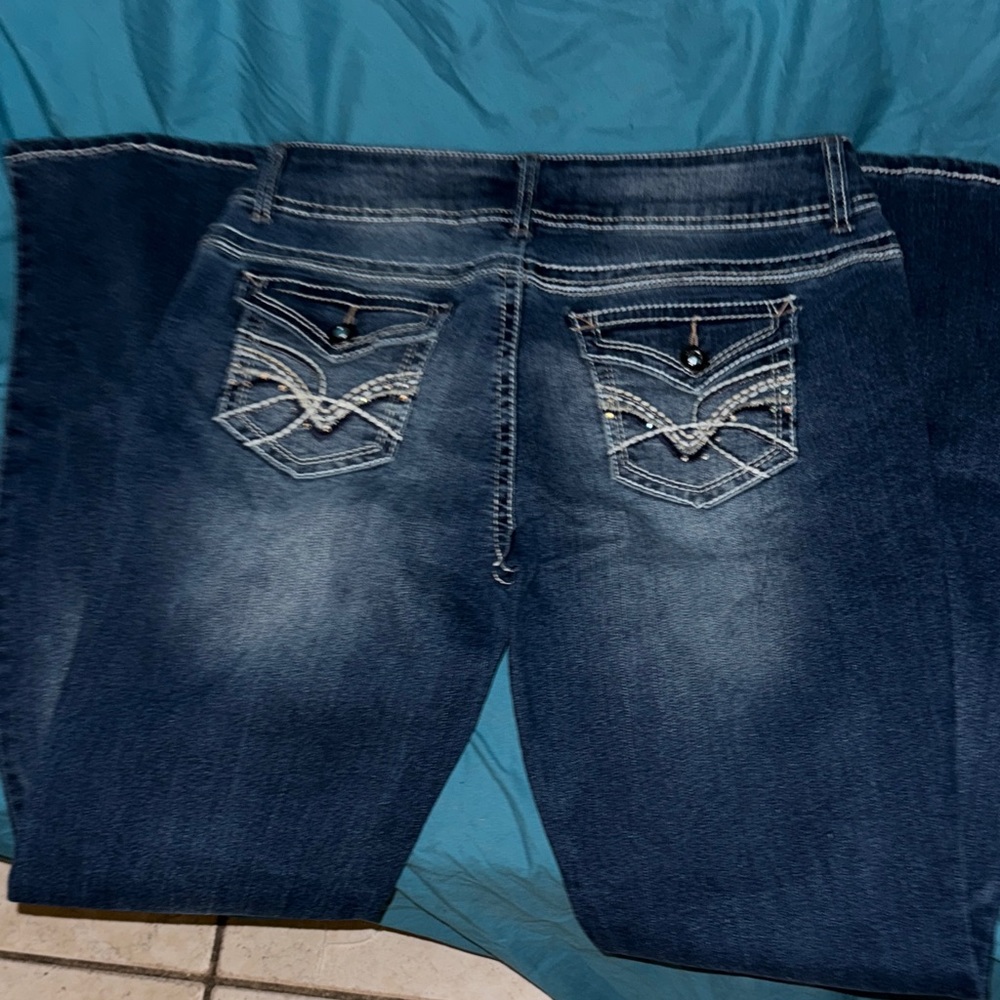No Boundaries Dark Blue Boot Cut Jeans - Picture 3 of 3